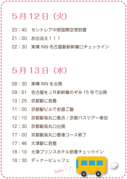 旅の計画表・その壱